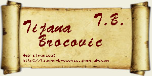 Tijana Broćović vizit kartica